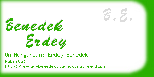 benedek erdey business card